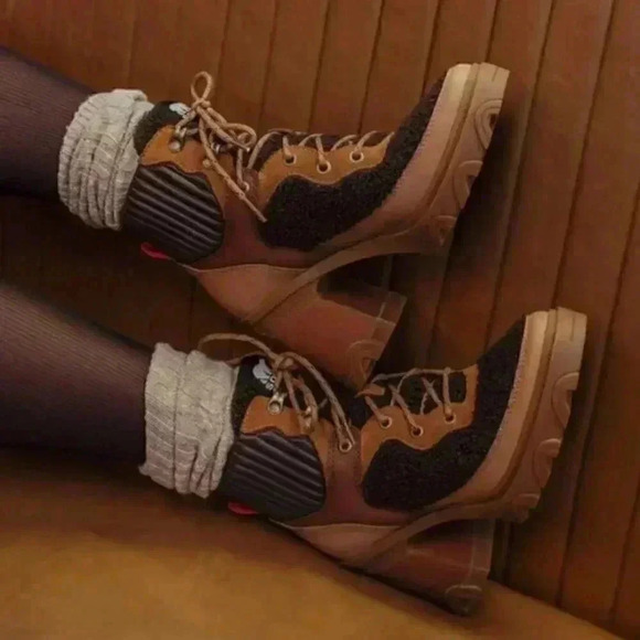 Sorel Shoes - NEW Sorel Brex Chunky Heel Platform Sherpa Fall/Winter Lace Booties